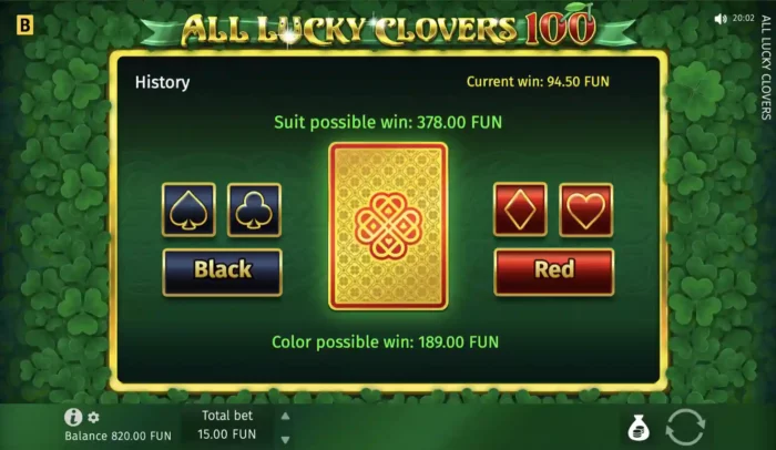All Lucky Clovers Bgaming Slot Gamble Feature