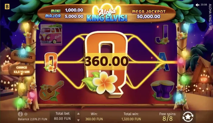 Aloha King Elvis Bgaming Slot Free Spins Win