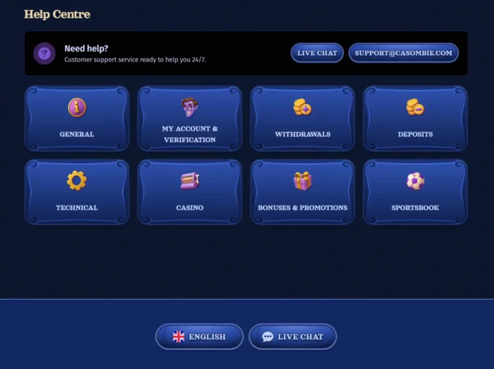 Casombie Casino Support