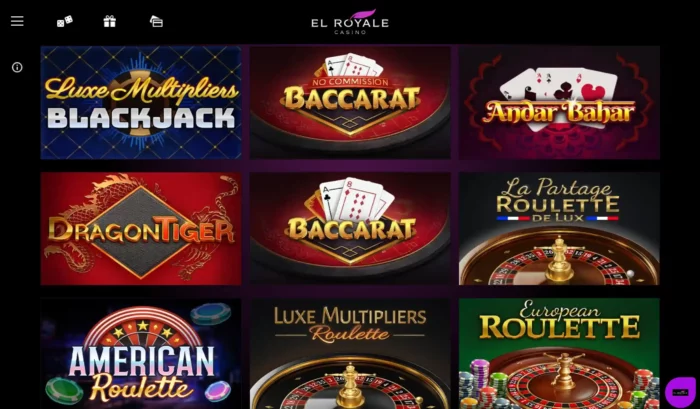 El Royale Casino Table Games