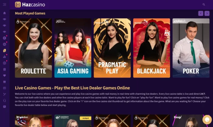 Haz Casino Live Casino