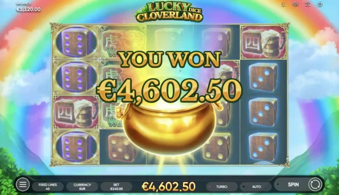 Lucky Cloverland Dice Endorphina Slot Free Spins Win