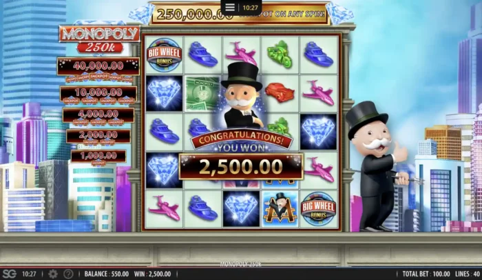 Monopoly 250k Bally Slot Big Win