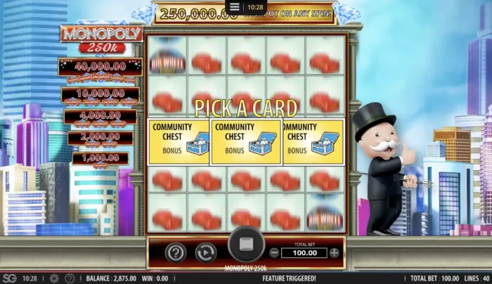 Monopoly 250k Bally Slot Chest Bonus Feature