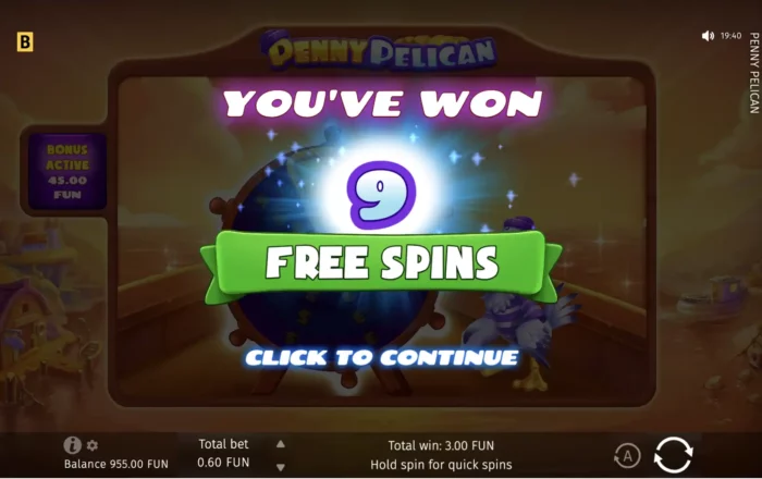 Penny Pelican Bgaming Slot Free Spins Win