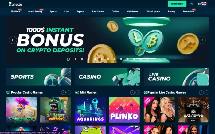 Rolletto Casino Home