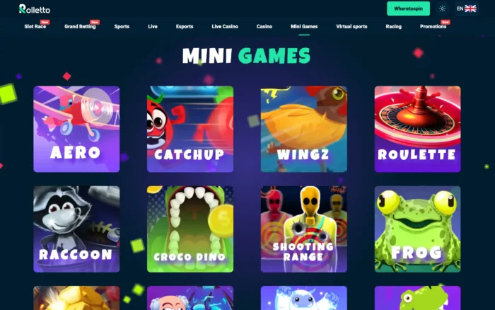Rolletto Casino Mini Games