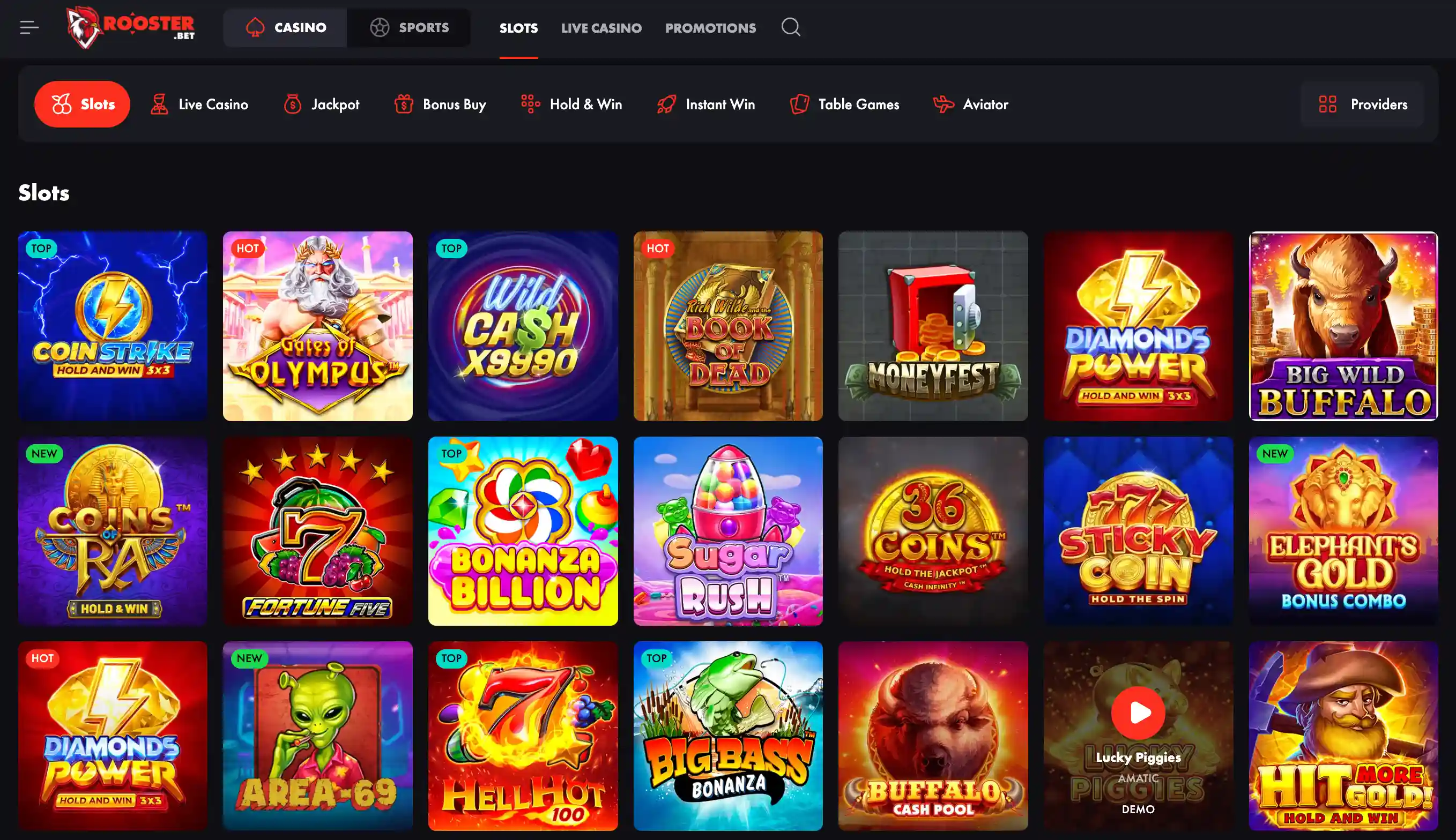 Rooster Bet Slots