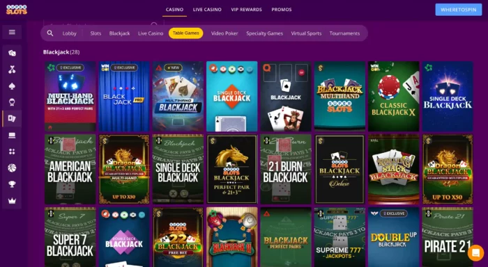 Superslots Casino Table Games