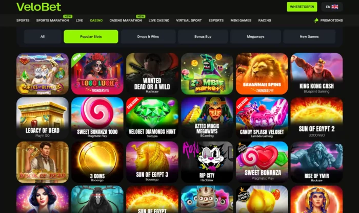 Velobet Casino Popular Slots