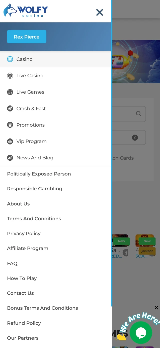 Wolfy Casino Mobile Version